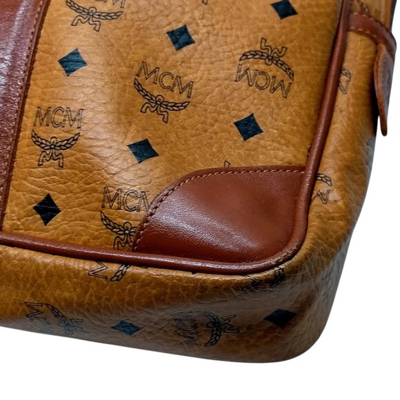 (L4) Authentic MCM Crossbody Bag Brown PVC Luxury Vintage Designer Handbag - Picture 5 of 9